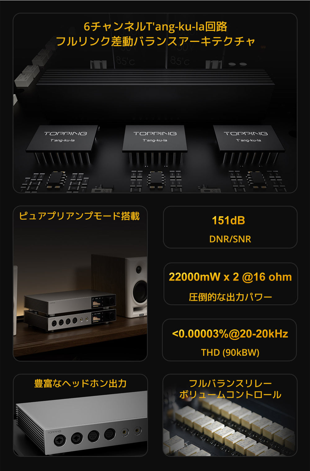 TOPPING A900 ヘッドホンアンプ 1年保証付き – オレメカTOPPING店