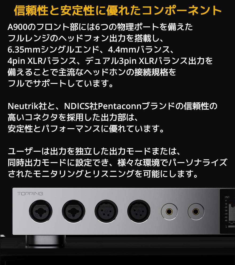 TOPPING A900 ヘッドホンアンプ 1年保証付き – オレメカTOPPING店